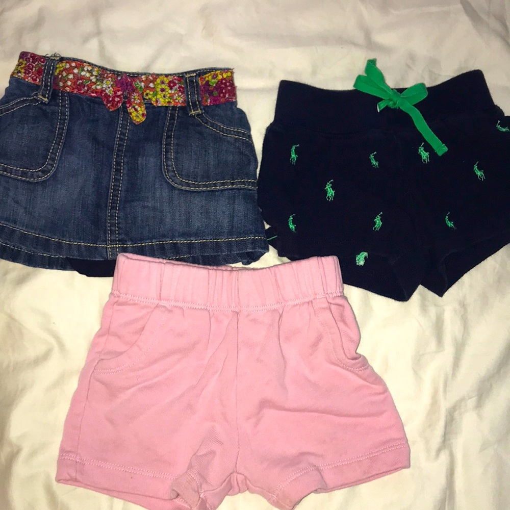 Bundle three baby shorts/skort